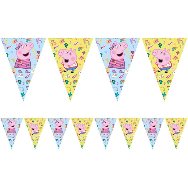 Comprar Banderin Triangulos de Peppa Pig (9 Triángulos) en Masfiesta.es. Artículos de fiesta y decoración