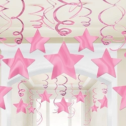 Comprar Decoracion Colgantes Espirales Estrella Color Rosa (30) en Masfiesta.es. Artículos de fiesta y decoración