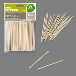 Pinchos de Bambú Higiénicos de 100 x 2 mm (100 ud)