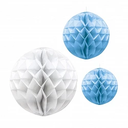 Faroles Nido de abeja esferas Azul y Blanco (3)