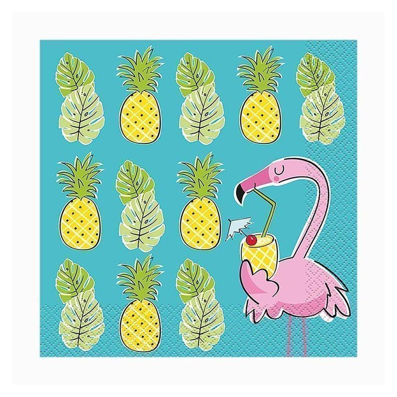 Comprar Servilletas Flamenco y piñas (16 unidades) en Masfiesta.es. Artículos de fiesta y decoración
