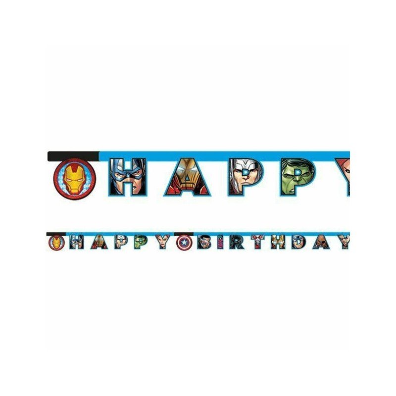 Comprar Guirnalda Vengadores "Happy Birthday" de 2m. Arpox. en Masfiesta.es. Artículos de fiesta y decoración