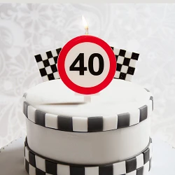 Comprar Vela 40 cumpleaños Señal Prohibido de 6,3 cm aprox en Masfiesta.es. Artículos de fiesta y decoración
