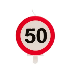 Vela 50 cumpleaños Señal Prohibido de 6,3 cm aprox