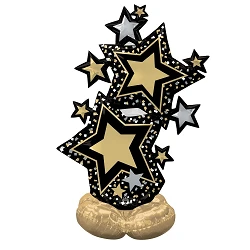 ✅Globo Estrellas Doradas, Platas y negro Airloonz por solo 14,18 € en Masfiesta.es. Venta de Artículos de fiesta y decoración
