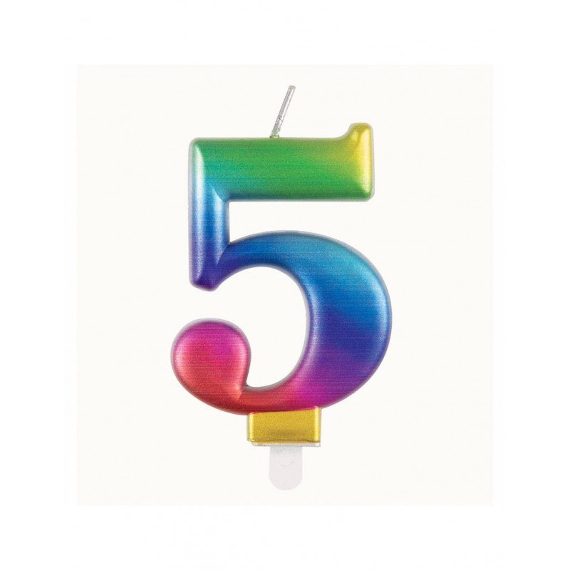 Comprar Vela Multicolor Nº5 en Masfiesta.es. Artículos de fiesta y decoración