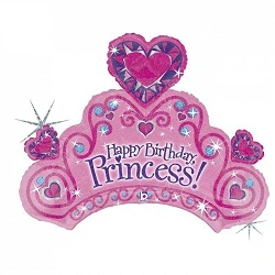 Comprar Globo Corona "Happy Birthday Princess" de 86cm en Masfiesta.es. Artículos de fiesta y decoración