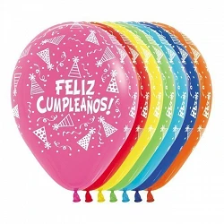 Comprar Globos Feliz cumpleaños gorritos colores Surtidos (12) en Masfiesta.es. Artículos de fiesta y decoración