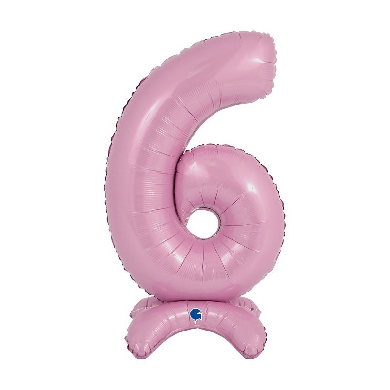 Comprar Globo Número 6 Rosa Pastel Standup de 64cm en Masfiesta.es. Artículos de fiesta y decoración