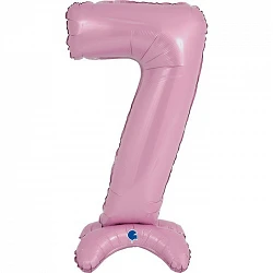 ✅Globo Número 7 Rosa Pastel Standup de 64cm por solo 4,90 € en Masfiesta.es. Venta de Artículos de fiesta y decoración