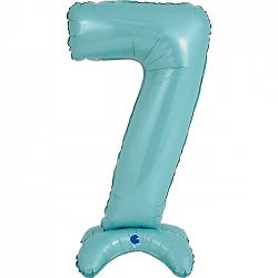 ✅Globo Número 7 Azul Pastel Standup de 64cm por solo 4,90 € en Masfiesta.es. Venta de Artículos de fiesta y decoración