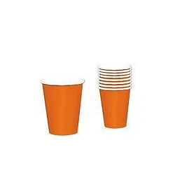 Vasos Color Naranja de Cartón de 266 ml (8)