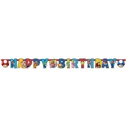 Guirnalda Mario Bros Happy Birthday de 190cm