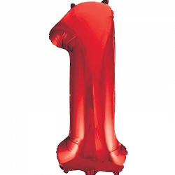 Globo Gigante Número Nº1 Color Rojo de 86cm