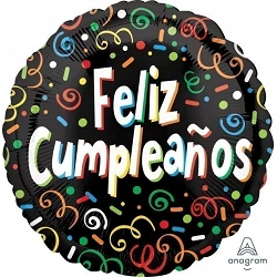 Comprar Globo Feliz Cumpleaños Confeti de 45cm en Masfiesta.es. Artículos de fiesta y decoración