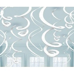 Decoracion Colgantes Espirales de Color Blanco (12 de 55,8 cm)