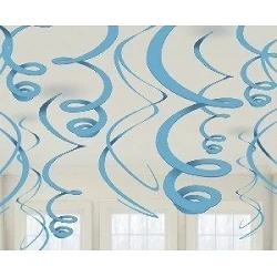 Comprar Decoracion Colgantes Espirales de Color Azul Caribe (12 de 55,8 cm) en Masfiesta.es. Artículos de fiesta y decoración