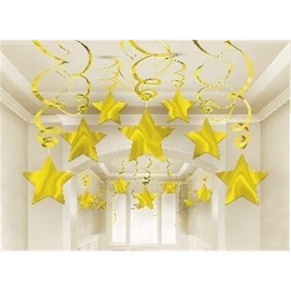 Decoracion Colgantes Espirales Estrella Color Dorado (30)