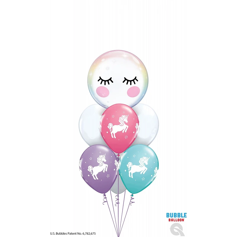Comprar Ramo de globos Burbuja unicornio dulce en Masfiesta.es. Artículos de fiesta y decoración