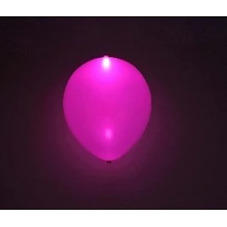 Globos de látex con Luz Led Color Rosa Solido de aprox. 25cm. (5 ud)