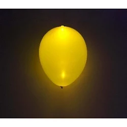 Globos de látex con Luz Led Color Amarillo Solido de aprox. 25cm. (5 ud)