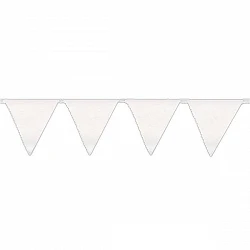 Banderín Triangulo Plástico Color Blanco (5Mts)