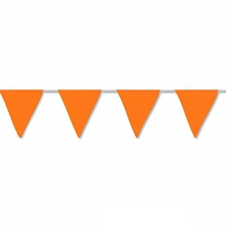 Banderín Triangulo Plástico Color Naranja (5Mts)
