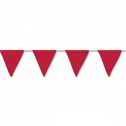 Banderín Triangulo Plástico Color Rojo (5Mts)