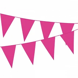 Comprar Banderín Triangulo Plástico Color Rosa (5Mts) en Masfiesta.es. Artículos de fiesta y decoración