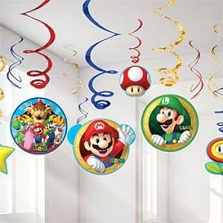 Decoración Mario Bros espirales (12)