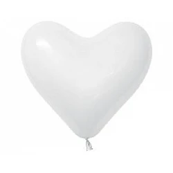 Globos de látex con forma de corazón Color Blanco Solido de aprox. 40cm. (50 ud)