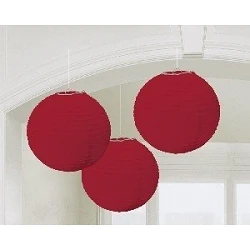 Comprar Linternas Colgantes Color Rojo (3 de 20,4 cm) en Masfiesta.es. Artículos de fiesta y decoración