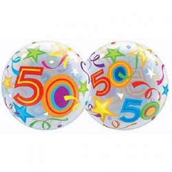 Comprar Globo 50 Años Estrellas Brillantes Burbuja Bubble en Masfiesta.es. Artículos de fiesta y decoración