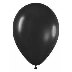 Globos Látex R9 Color Negro Sólido de 22,5cm aprox (50 ud)