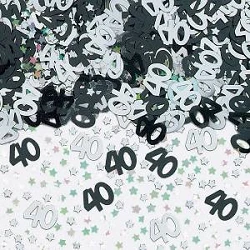 Comprar Confetti num. 40 plata y negro en Masfiesta.es. Artículos de fiesta y decoración