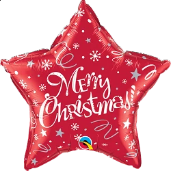 Comprar Globo Foil Estrella "Merry Christmas" Roja de 51cm en Masfiesta.es. Artículos de fiesta y decoración
