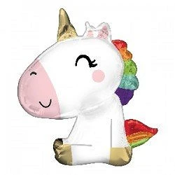 Comprar Globo Unicornio Sentado 68x73cm en Masfiesta.es. Artículos de fiesta y decoración