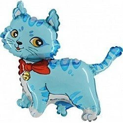 Globo Forma de Gato cariñoso Azul de 93 cm aprox.