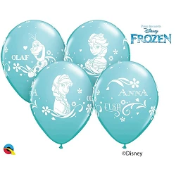 Globos Frozen Anna, Elsa y Olaf Azul caribe (6)